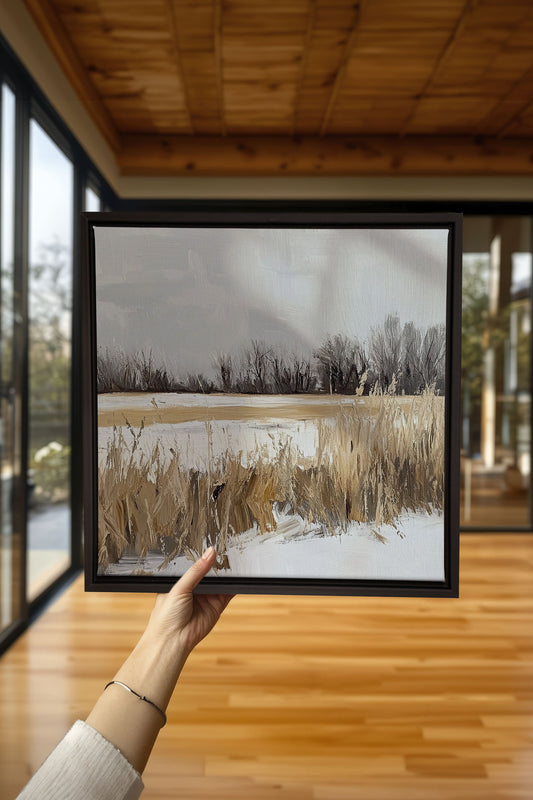 CHAMPS D'HIVER, Oeuvre sur toile étirée