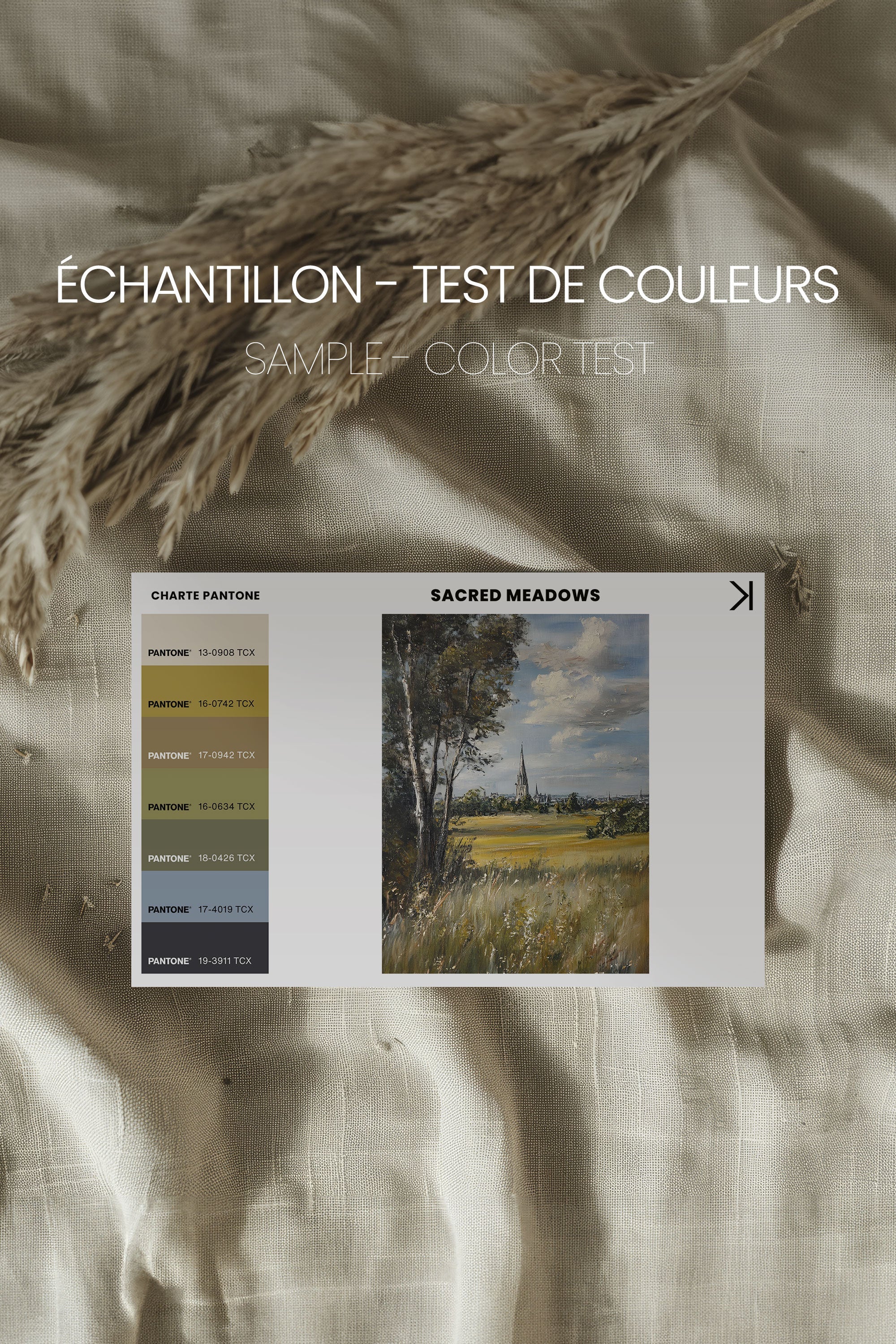 OLEKA CANVAS - SACRED MEADOWS, Oeuvre sur toile étirée, encadré Brun Chêne