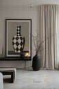 VASE EN DAMIER, Work on stretched canvas