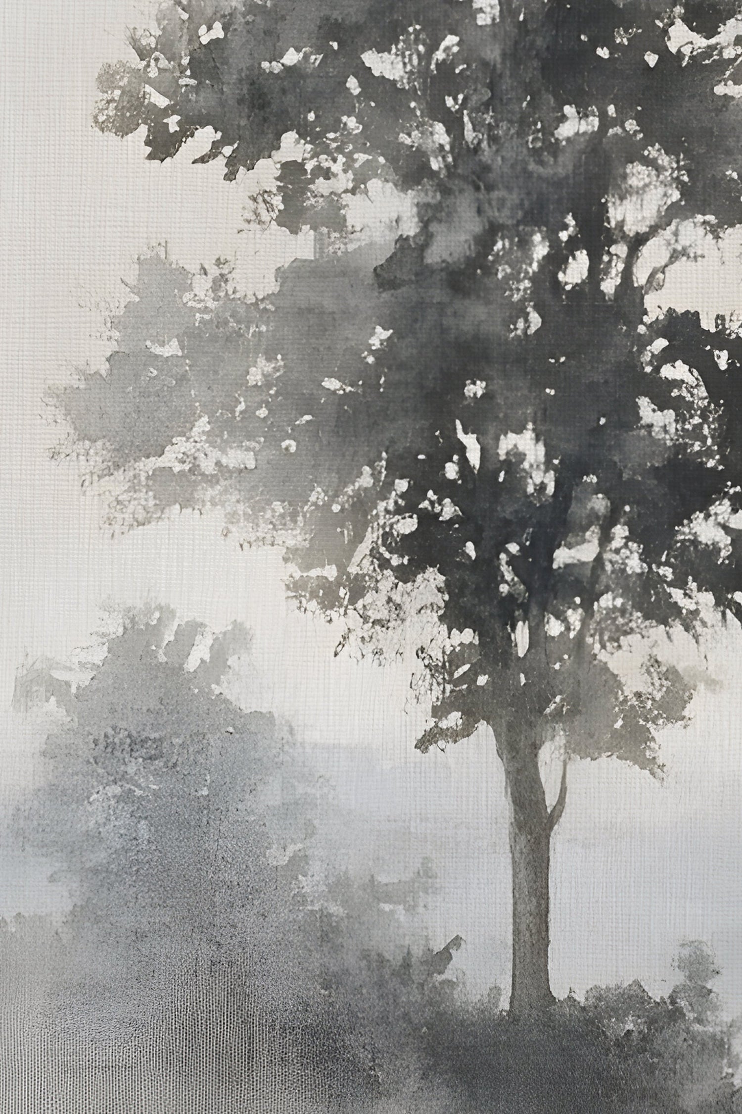 SILENCE DE LA BRUME, Oeuvre sur toile rigide, encadré Vintage Argent