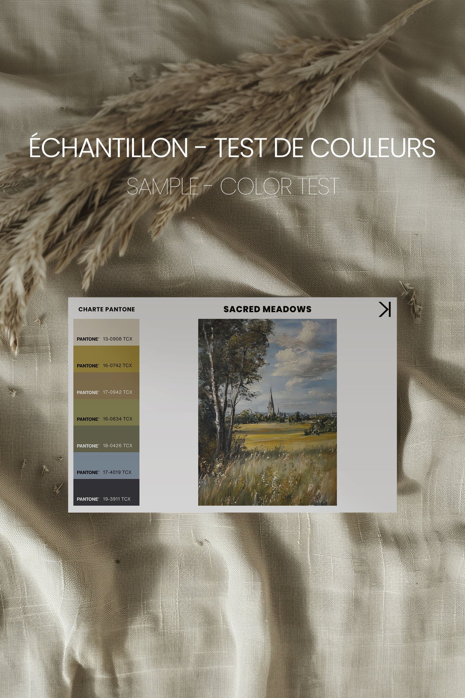 OLEKA CANVAS - SACRED MEADOWS, Oeuvre sur toile étirée, encadré Brun Noyer