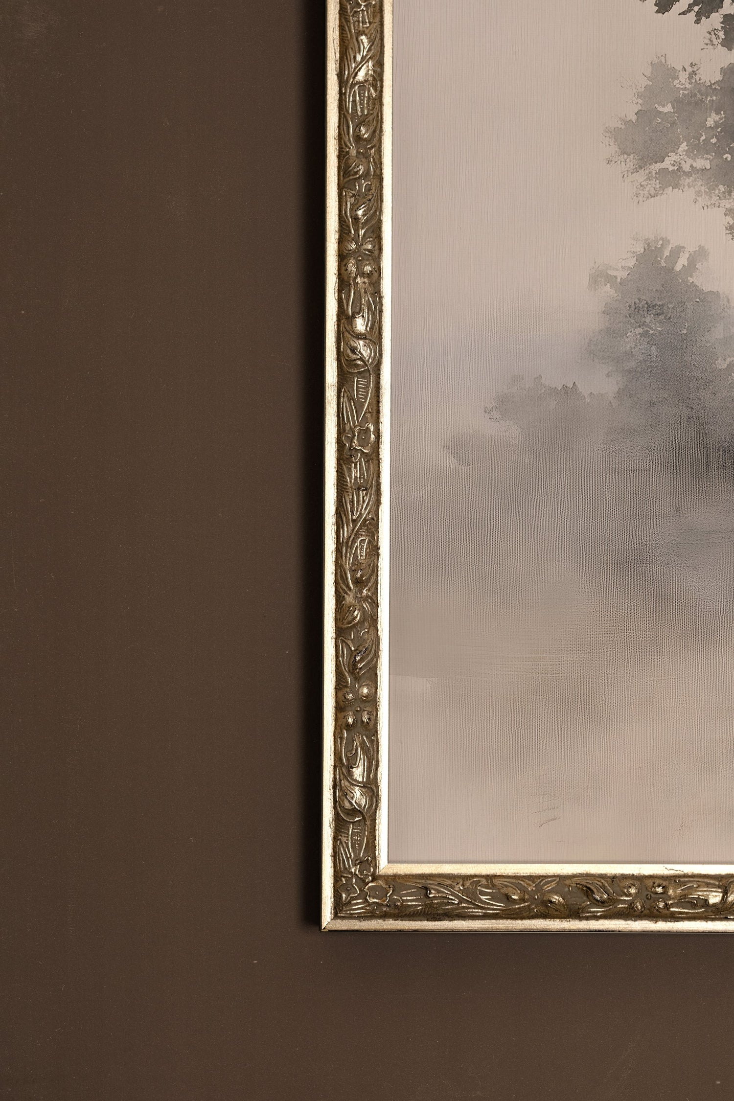 SILENCE DE LA BRUME, Oeuvre sur toile rigide, encadré Vintage Argent