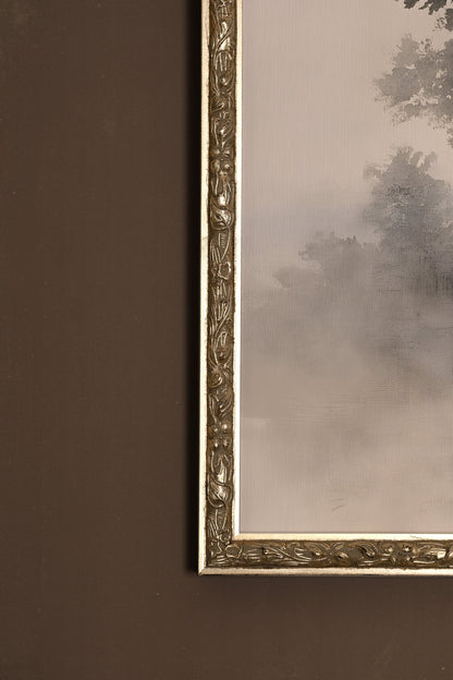 SILENCE DE LA BRUME, Oeuvre sur toile rigide, encadré Vintage Argent