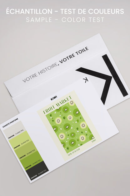 OLEKA CANVAS - KIWI, Oeuvre sur toile étirée, encadré Brun Noyer