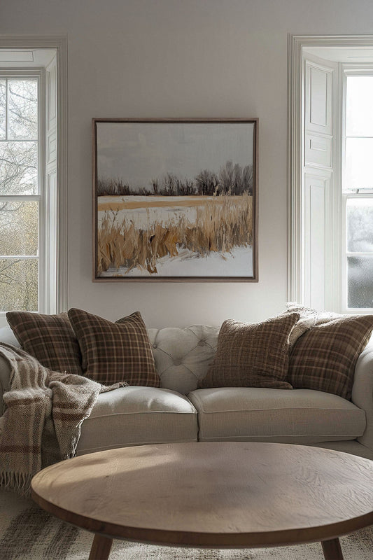 CHAMPS D'HIVER, Oeuvre sur toile étirée