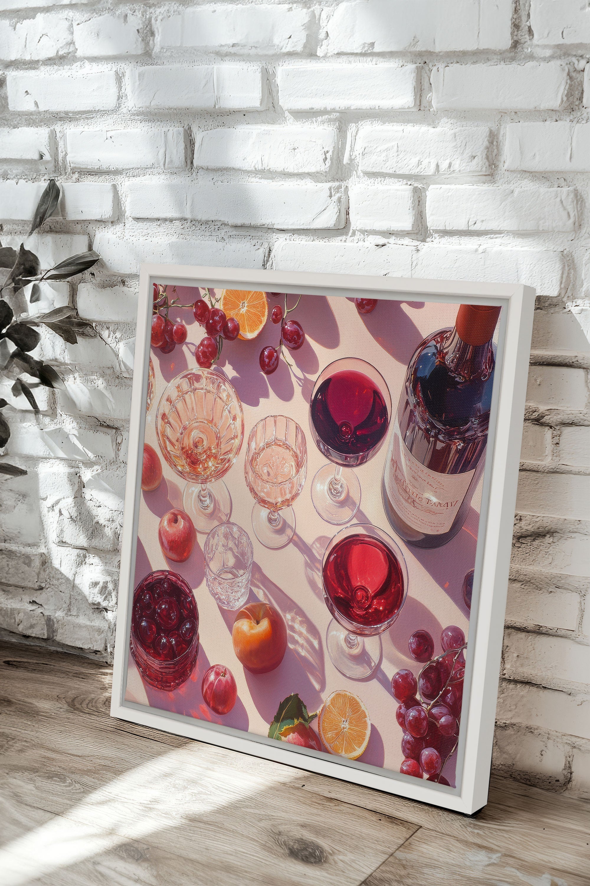 OLEKA CANVAS - COCKTAIL DE SAISON, Oeuvre sur toile étirée, encadré Blanc