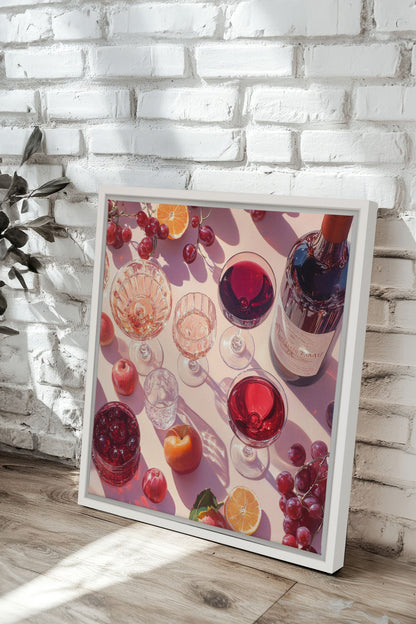 OLEKA CANVAS - COCKTAIL DE SAISON, Oeuvre sur toile étirée, encadré Blanc