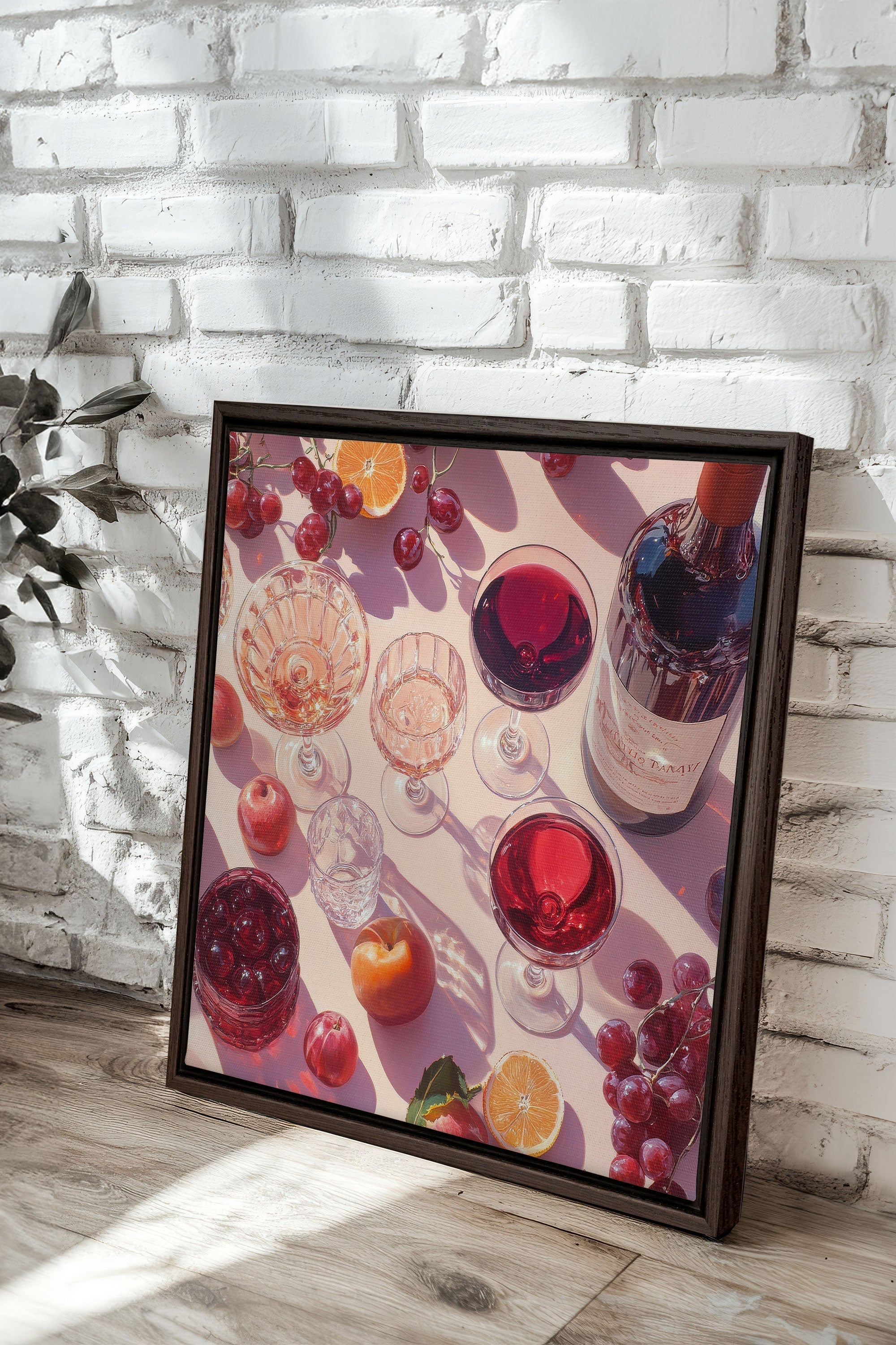OLEKA CANVAS - COCKTAIL DE SAISON, Oeuvre sur toile étirée, encadré Brun Noyer