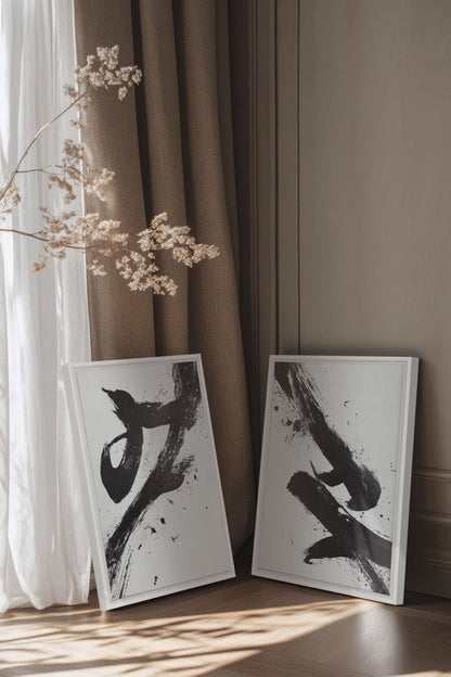 SHARP SHADOWS (2 Works on stretched canvas)