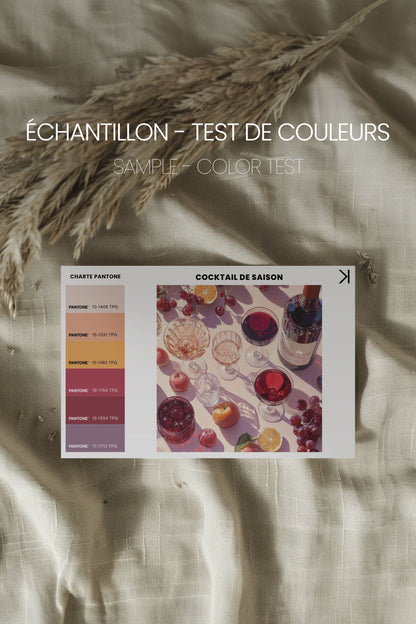 OLEKA CANVAS - COCKTAIL DE SAISON, Oeuvre sur toile étirée, encadré Naturel Clair