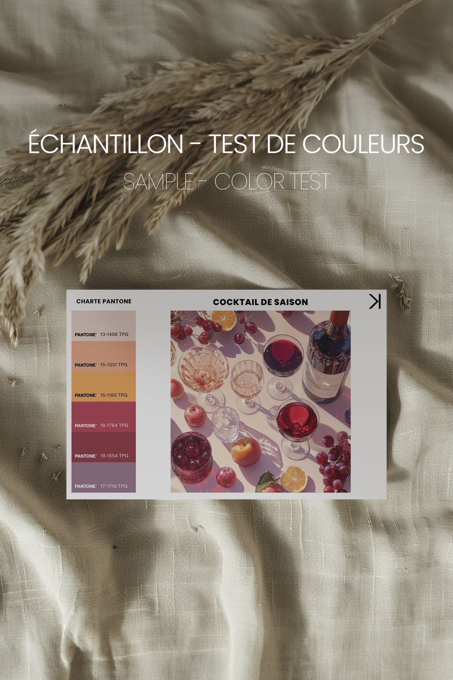 OLEKA CANVAS - COCKTAIL DE SAISON, Oeuvre sur toile étirée, encadré Brun Noyer