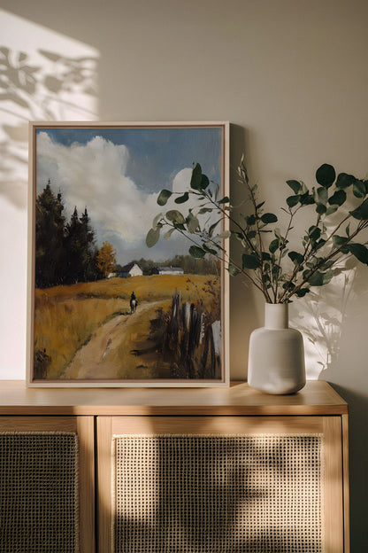 THROUGH THE FIELDS, Work on stretched canvas