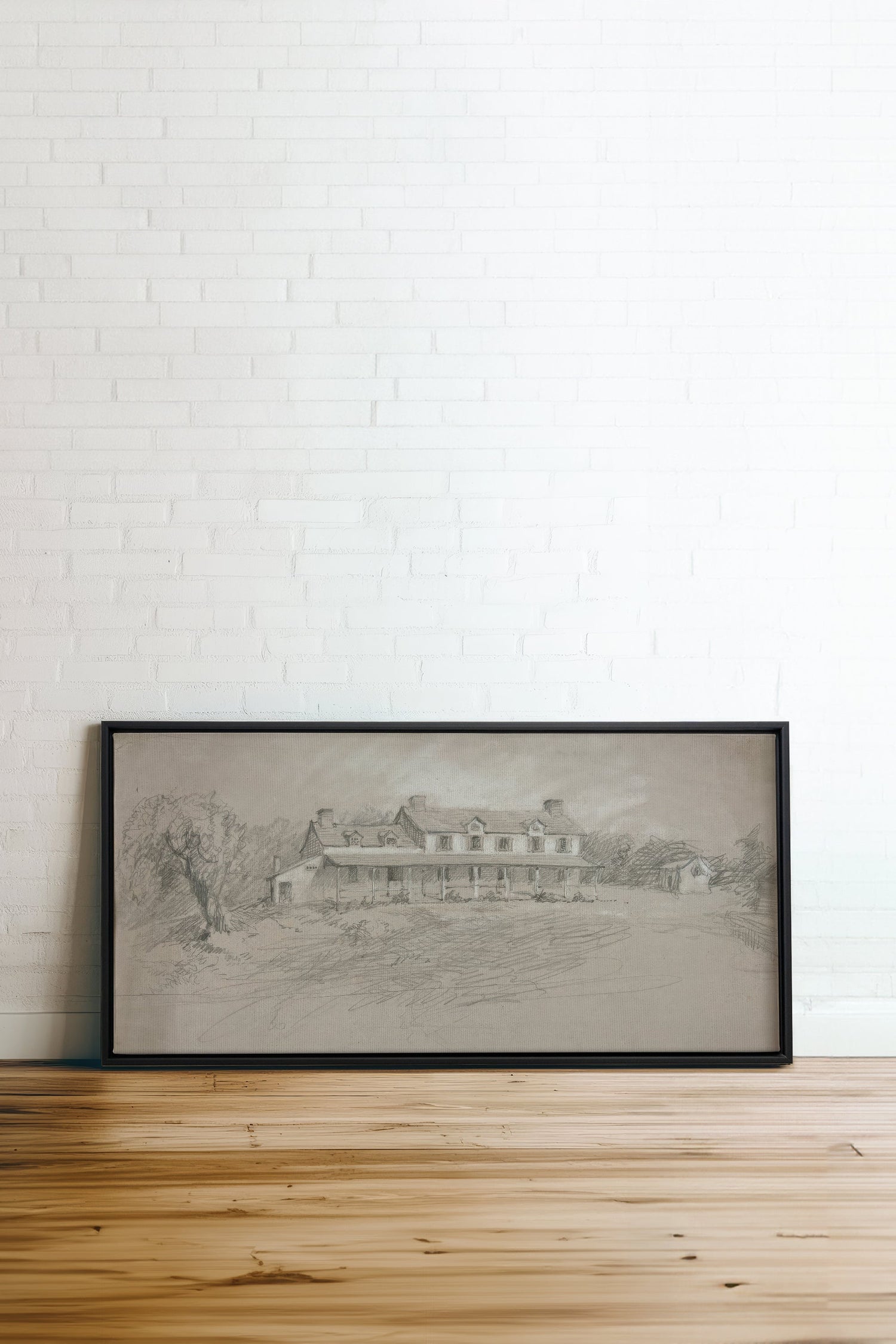 SHADOWED HOUSE, Oeuvre sur toile étirée, encadré Noir