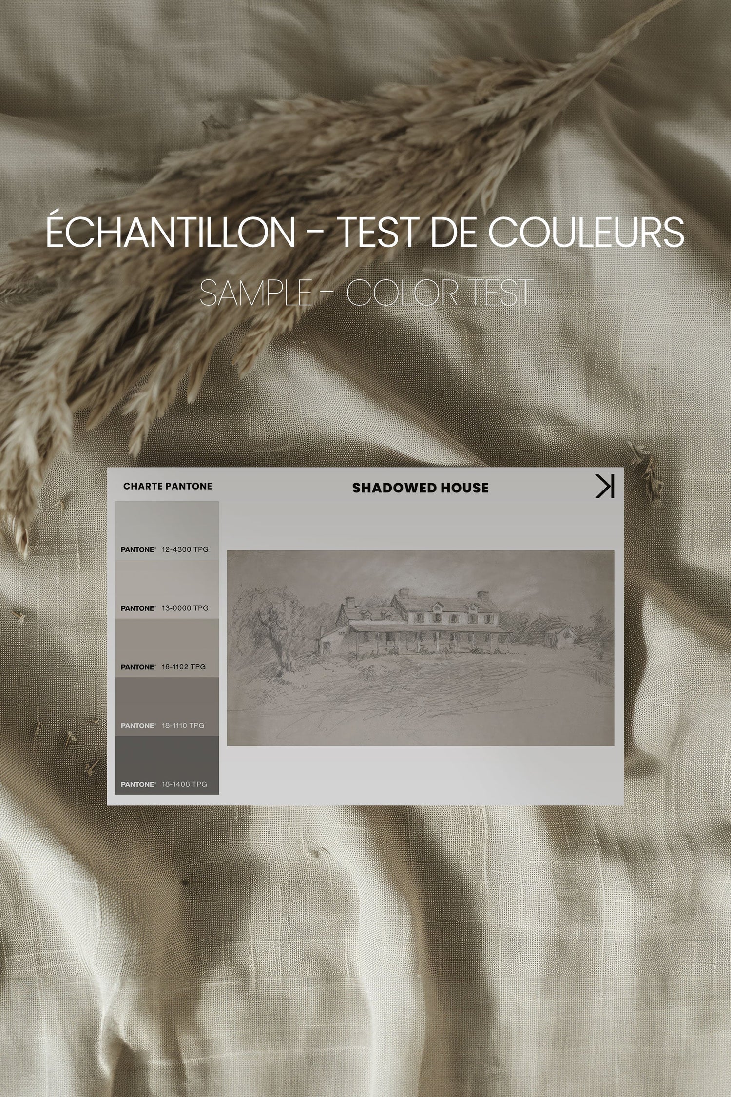 SHADOWED HOUSE, Oeuvre sur toile étirée, encadré Blanc