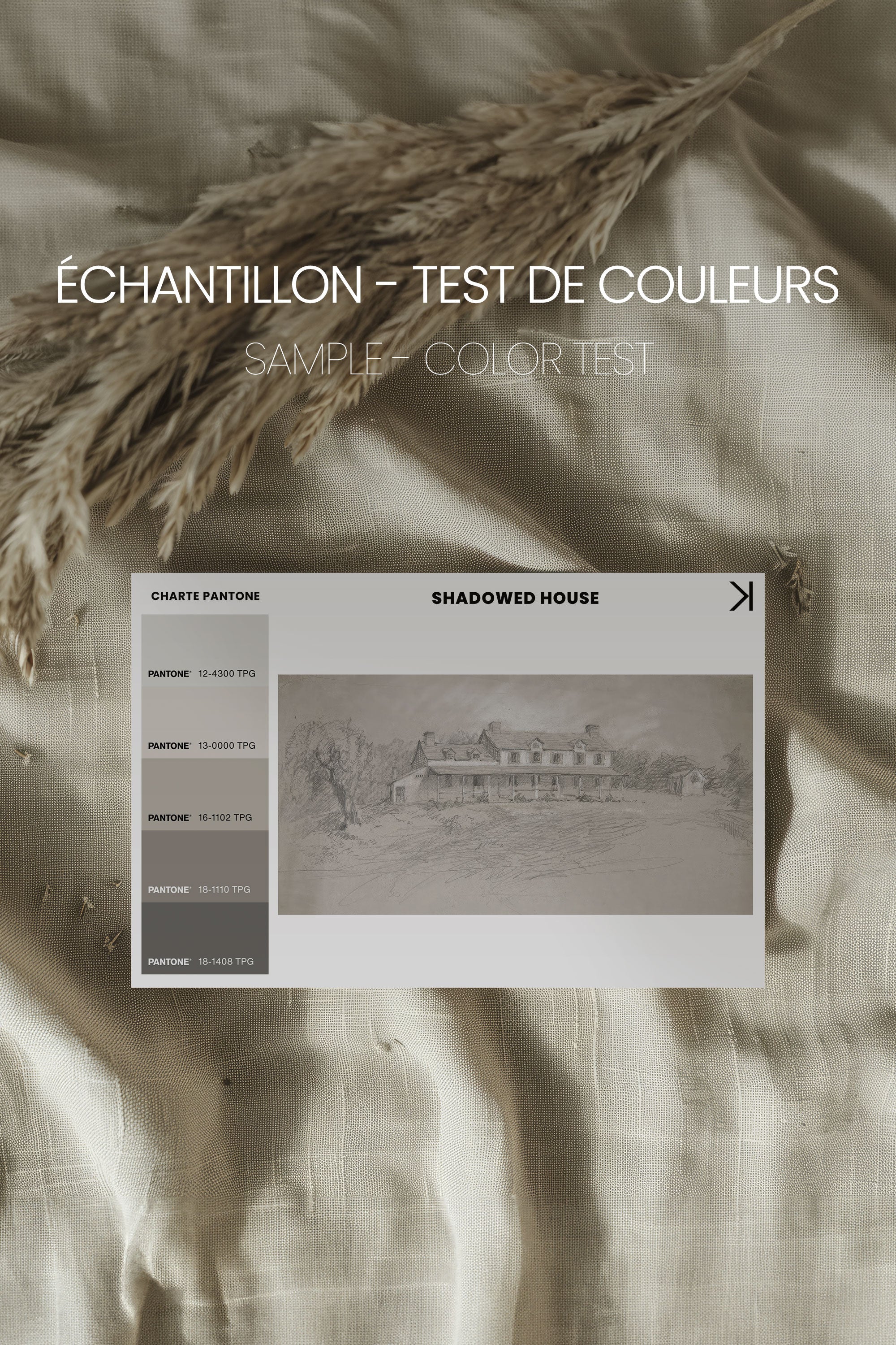 SHADOWED HOUSE, Oeuvre sur toile étirée, encadré Blanc