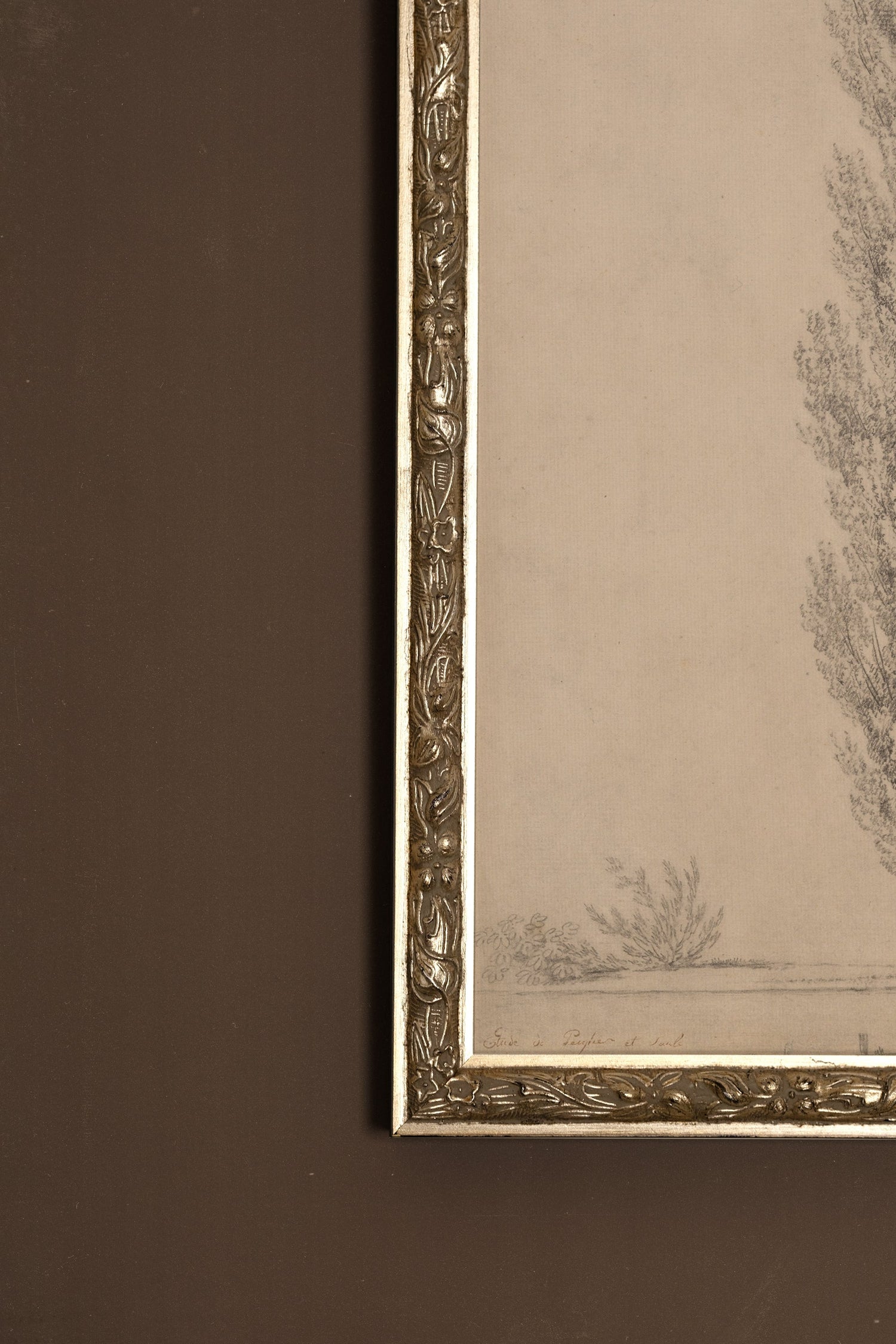 SOUFFLE DU PEUPLIER, Oeuvre sur toile rigide, encadré Vintage Argent