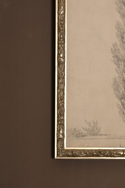 SOUFFLE DU PEUPLIER, Oeuvre sur toile rigide, encadré Vintage Argent