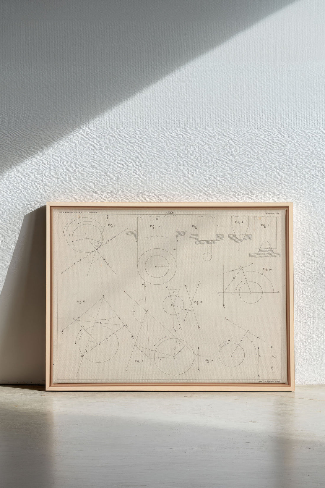AU COEUR DES AXES, Artwork on stretched canvas, framed Natural Light