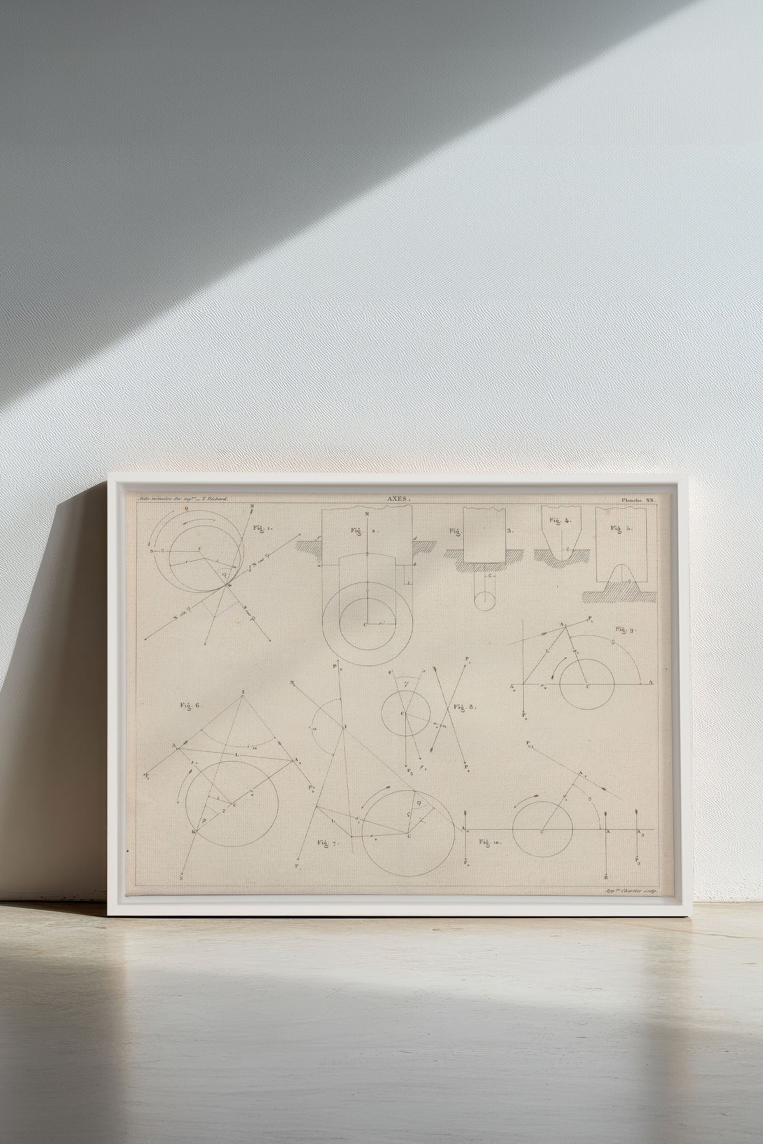 AU COEUR DES AXES, Artwork on stretched canvas, framed in white