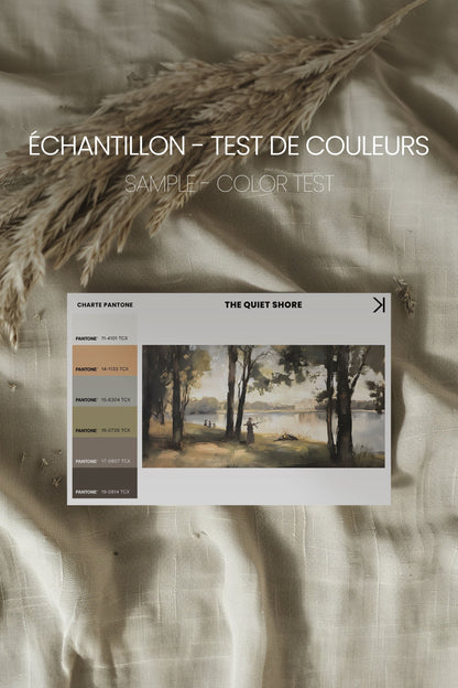 OLEKA CANVAS - THE QUIET SHORE, Oeuvre sur toile étirée, encadré Brun Chêne