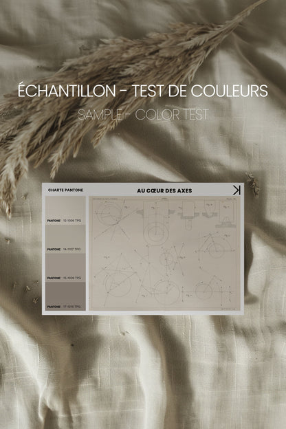 AU COEUR DES AXES, Oeuvre sur toile étirée, encadré Brun Chêne