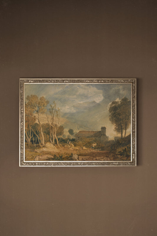 STORM ON THE VALLEY, VINTAGE SILVER FRAME