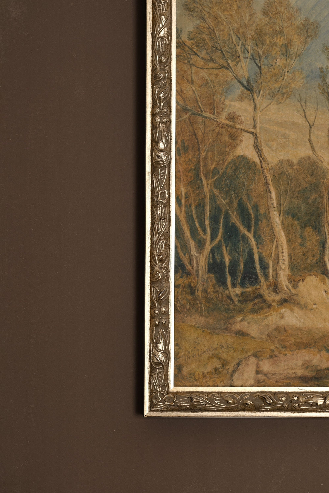TEMPÊTE SUR LA VALLÉE, Artwork on rigid canvas, framed Vintage Silver