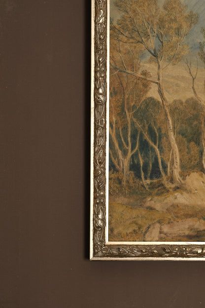 TEMPÊTE SUR LA VALLÉE, Oeuvre sur toile rigide, encadré Vintage Argent