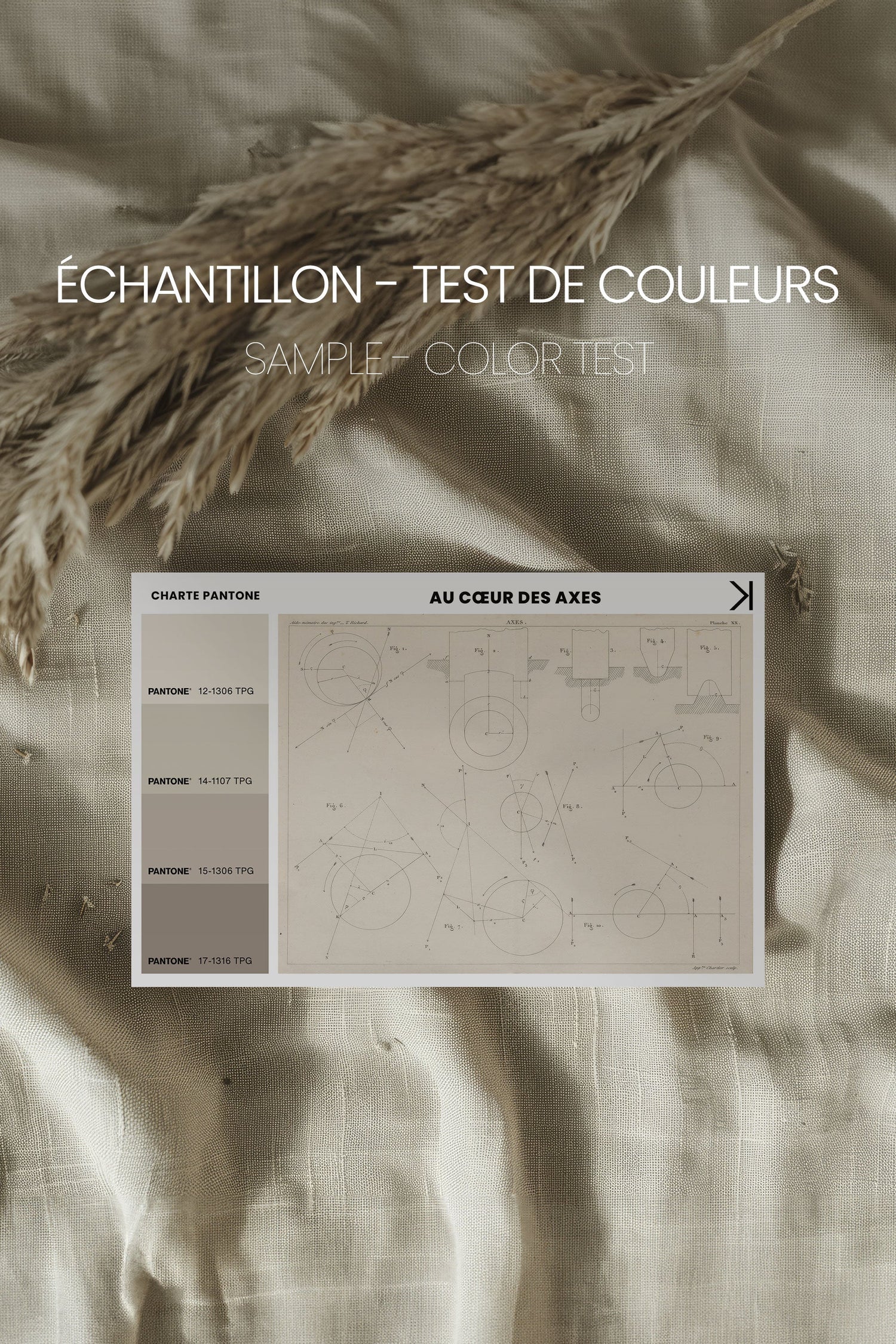 AU COEUR DES AXES, Oeuvre sur toile étirée, encadré Brun Noyer