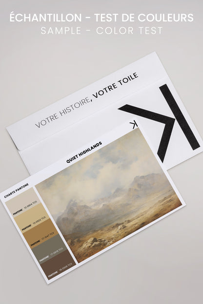 OLEKA CANVAS - Quiet Highlands, Oeuvre sur toile étirée, encadré Brun Noyer