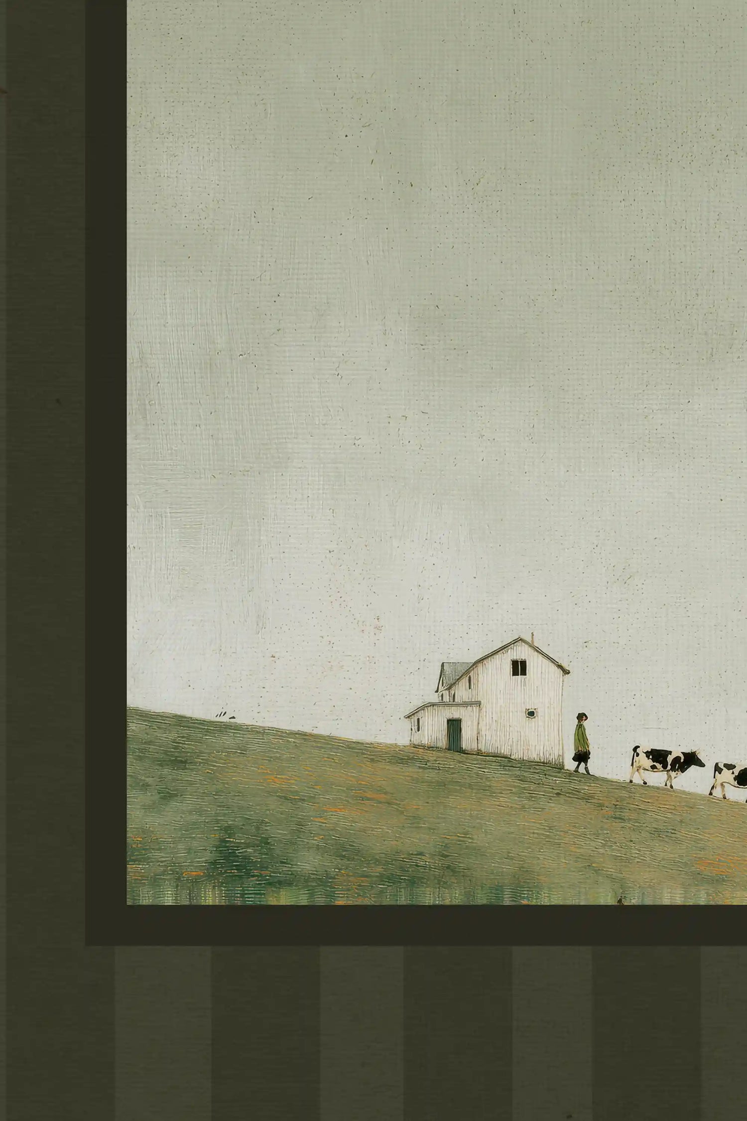 CLOUDWASHED FIELDS, Artwork on rigid canvas, signature frame by Atelier Dansereau
