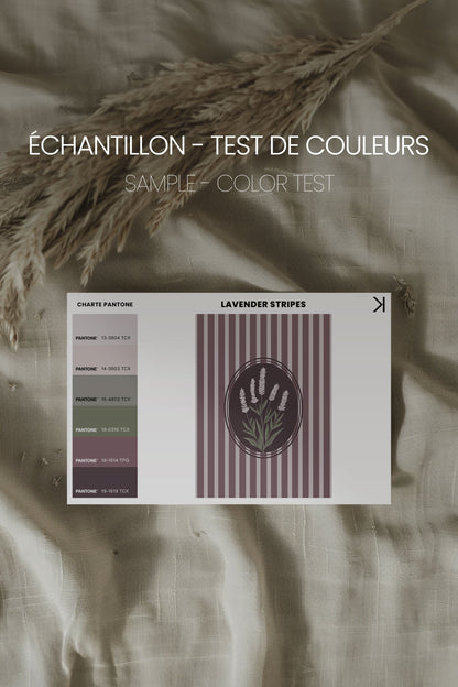 OLEKA CANVAS - LAVENDER STRIPES, Oeuvre sur toile étirée, encadré Blanc