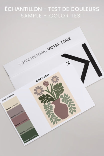 OLEKA CANVAS - CHIC FLORAL, Oeuvre sur toile étirée, encadré Brun Chêne
