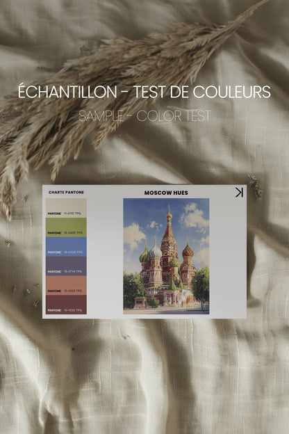 OLEKA CANVAS - MOSCOW HUES, Oeuvre sur toile étirée, encadré Brun Chêne