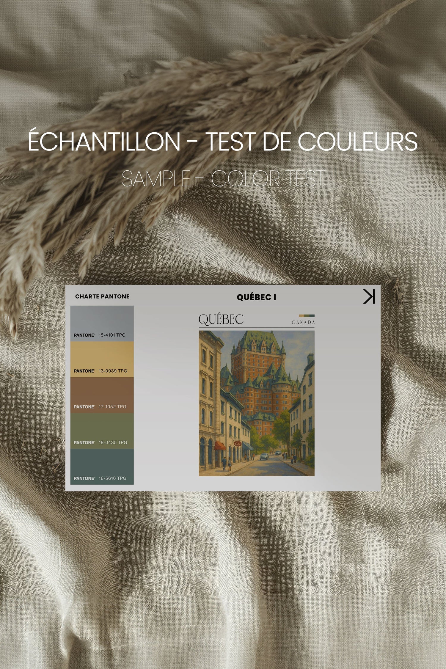 OLEKA CANVAS - QUÉBEC I, Oeuvre sur toile étirée, encadré Brun Chêne