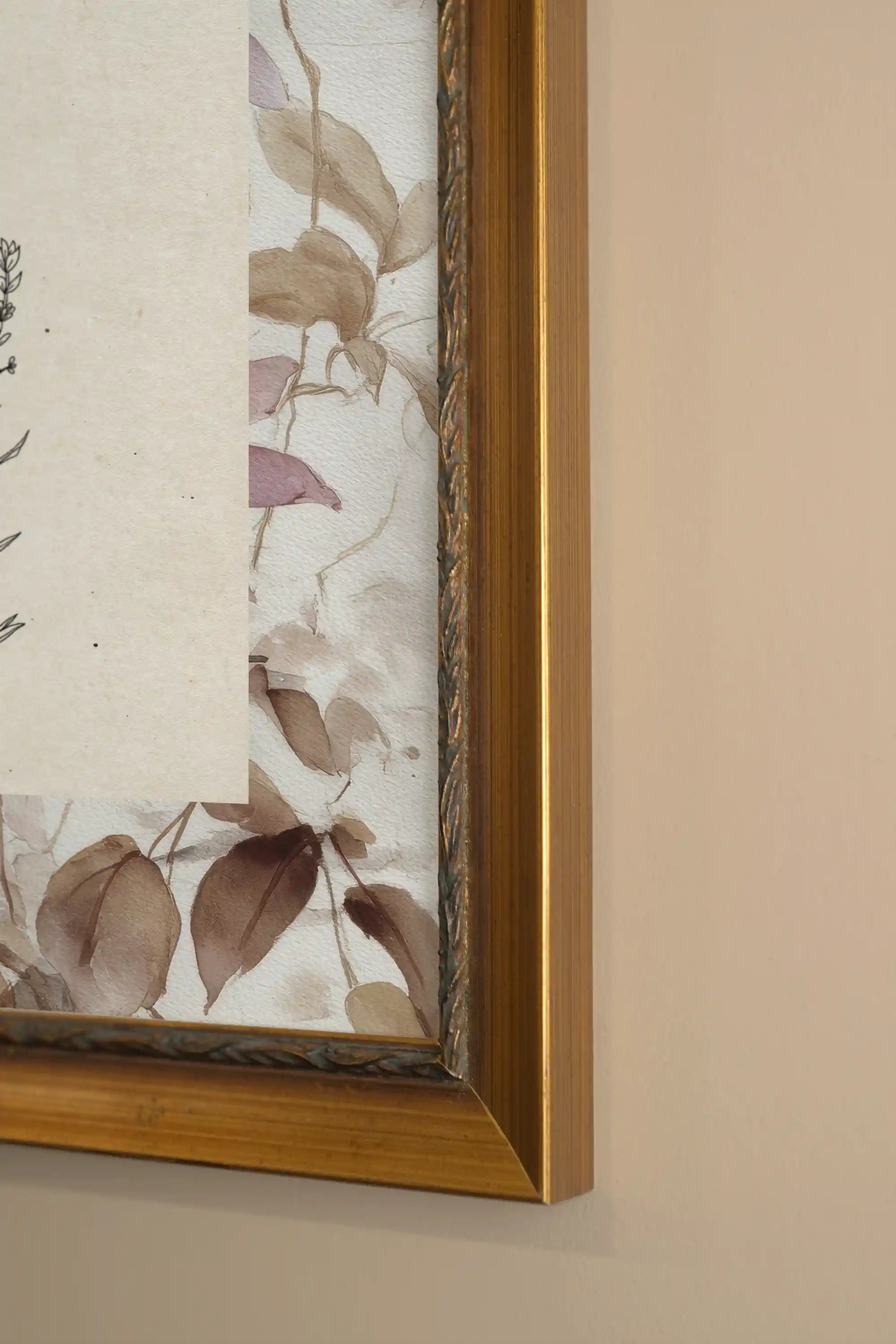 ROYAL BOTANY, Oeuvre sur toile rigide, encadré Vintage Or