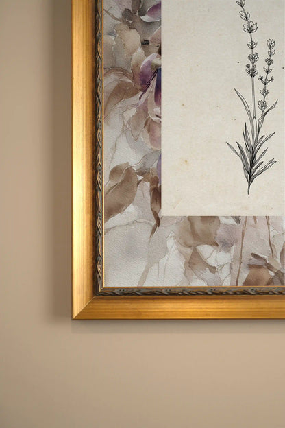ROYAL BOTANY, Oeuvre sur toile rigide, encadré Vintage Or