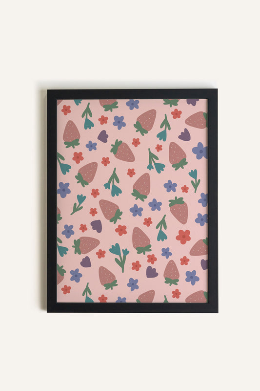 Fraises en Fête, Toile rigide encadrée