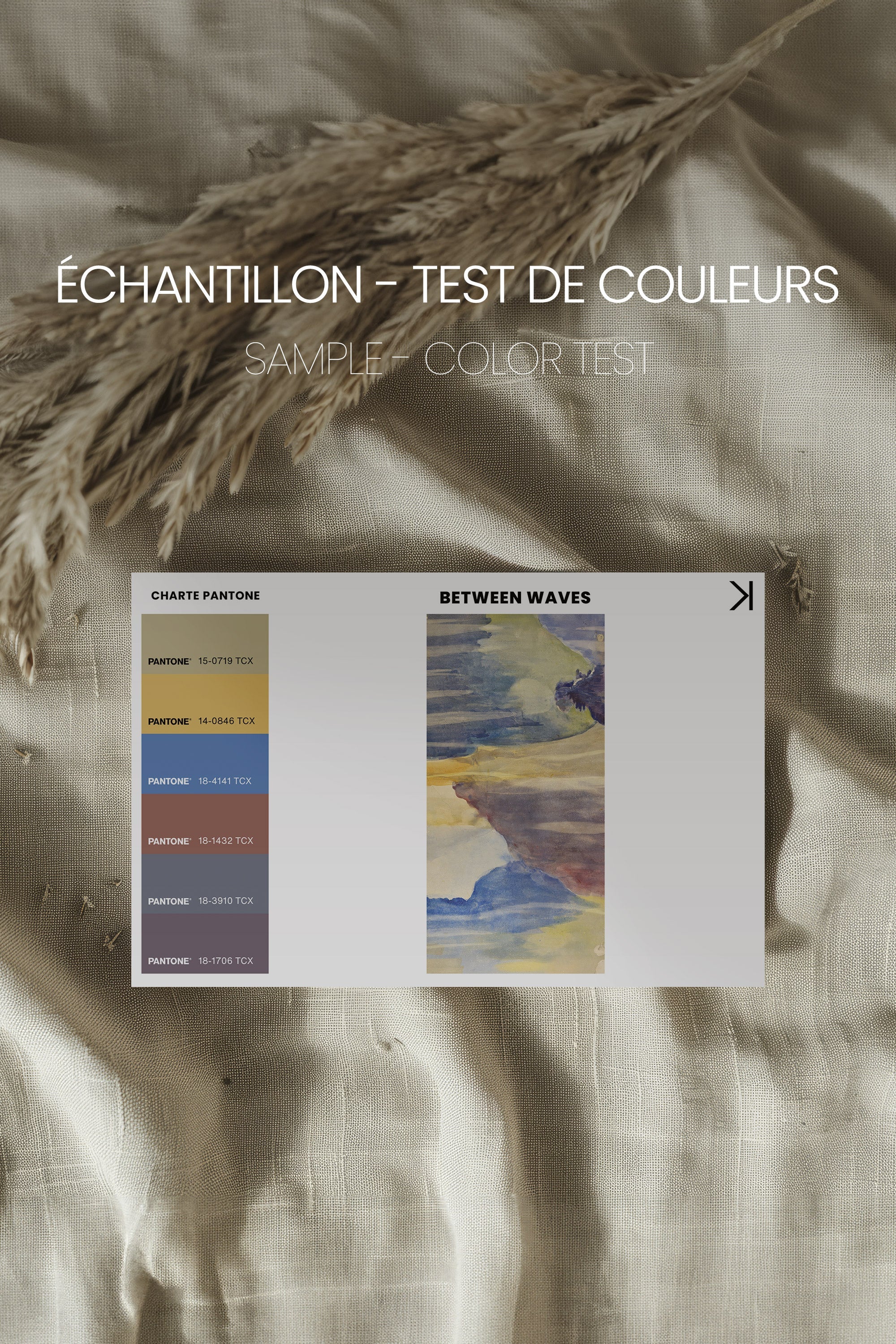 BETWEEN WAVES, Oeuvre sur toile étirée, encadré Naturel Clair