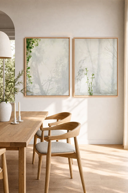 EMPREINTES DE LUMIÈRE DUO, 2 Oeuvres sur toile étirée, encadré Naturel Clair