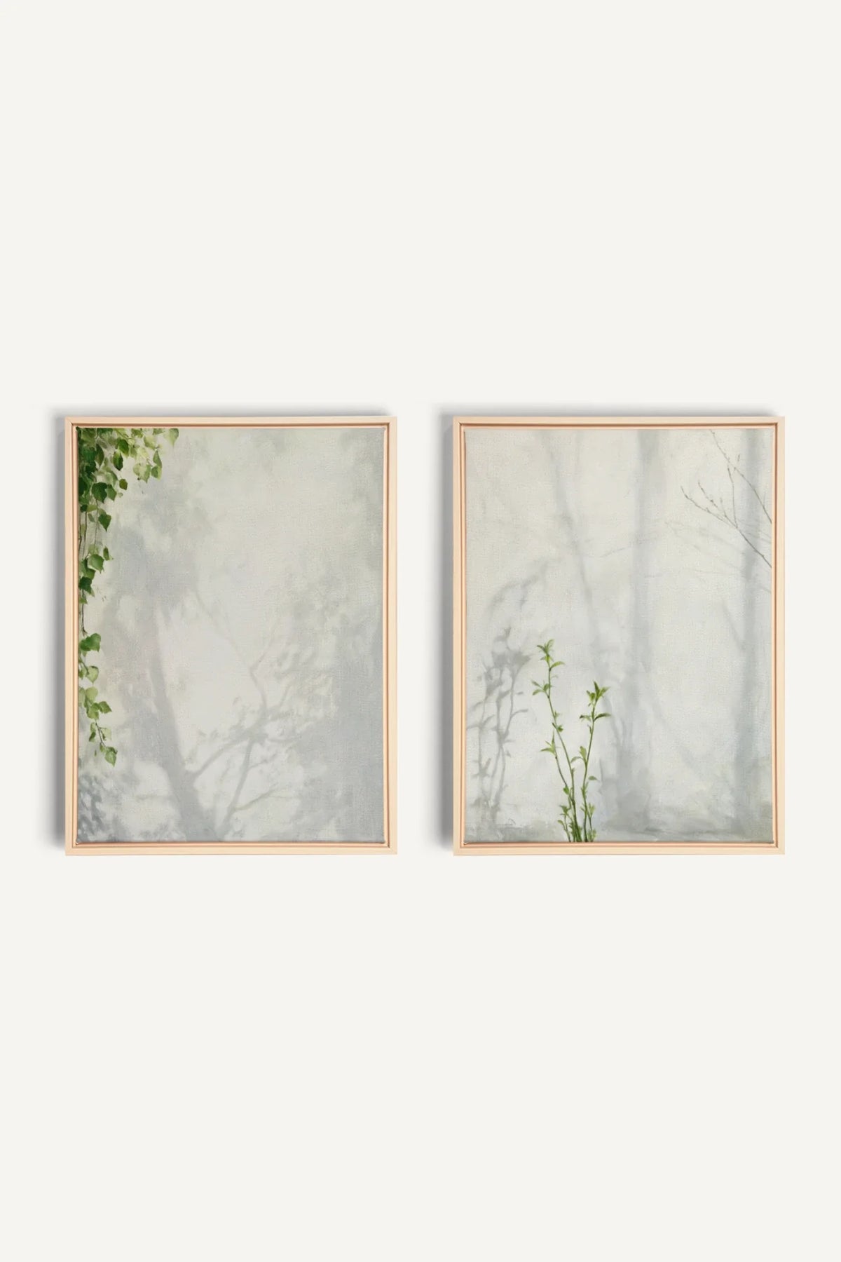 EMPREINTES DE LUMIÈRE DUO, 2 Oeuvres sur toile étirée, encadré Naturel Clair