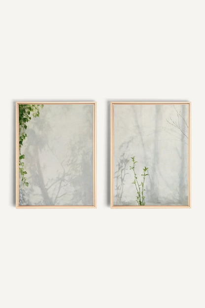 EMPREINTES DE LUMIÈRE DUO, 2 Oeuvres sur toile étirée, encadré Naturel Clair