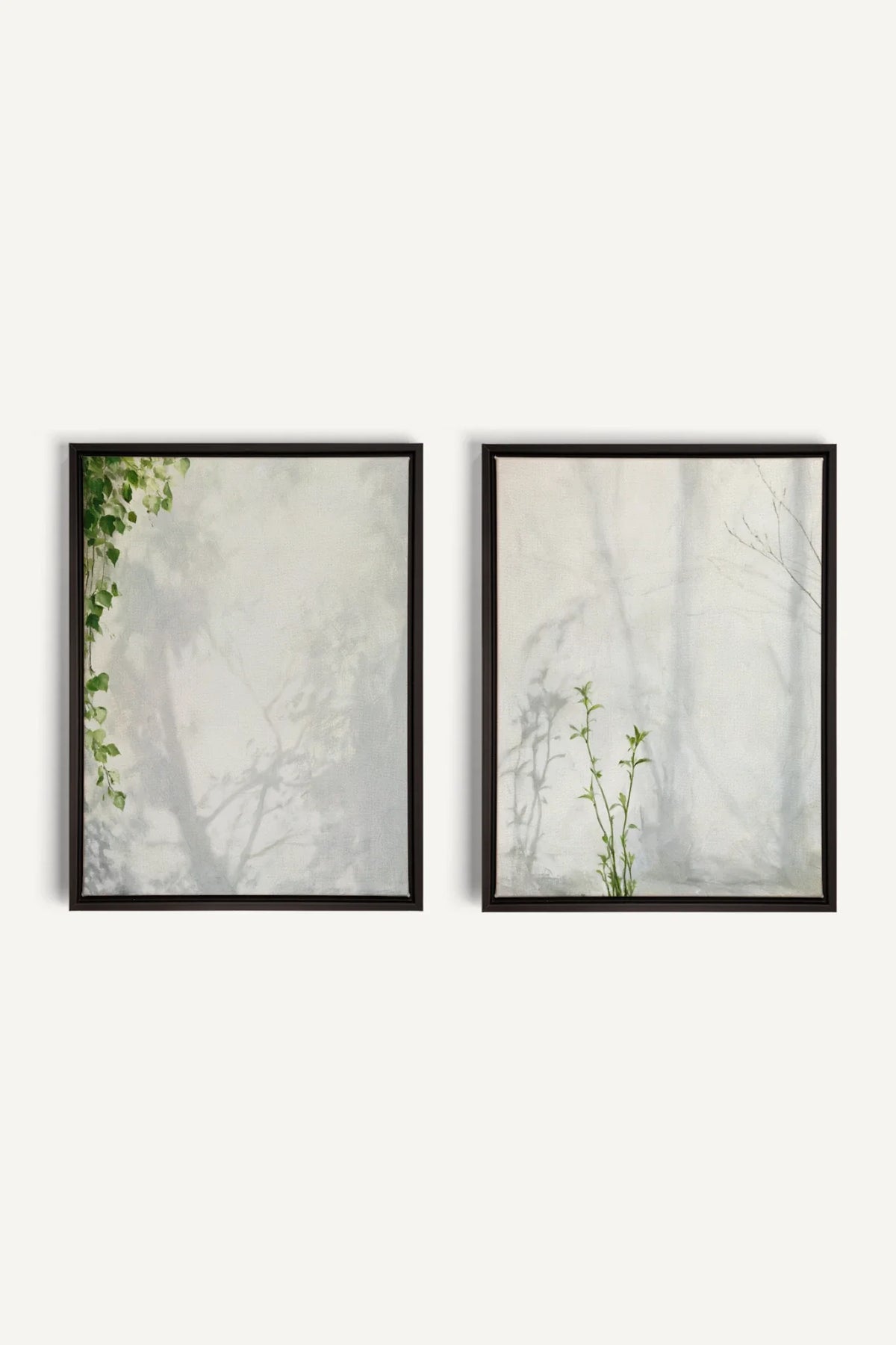 EMPREINTES DE LUMIÈRE DUO, 2 Oeuvres sur toile étirée, encadré Noir