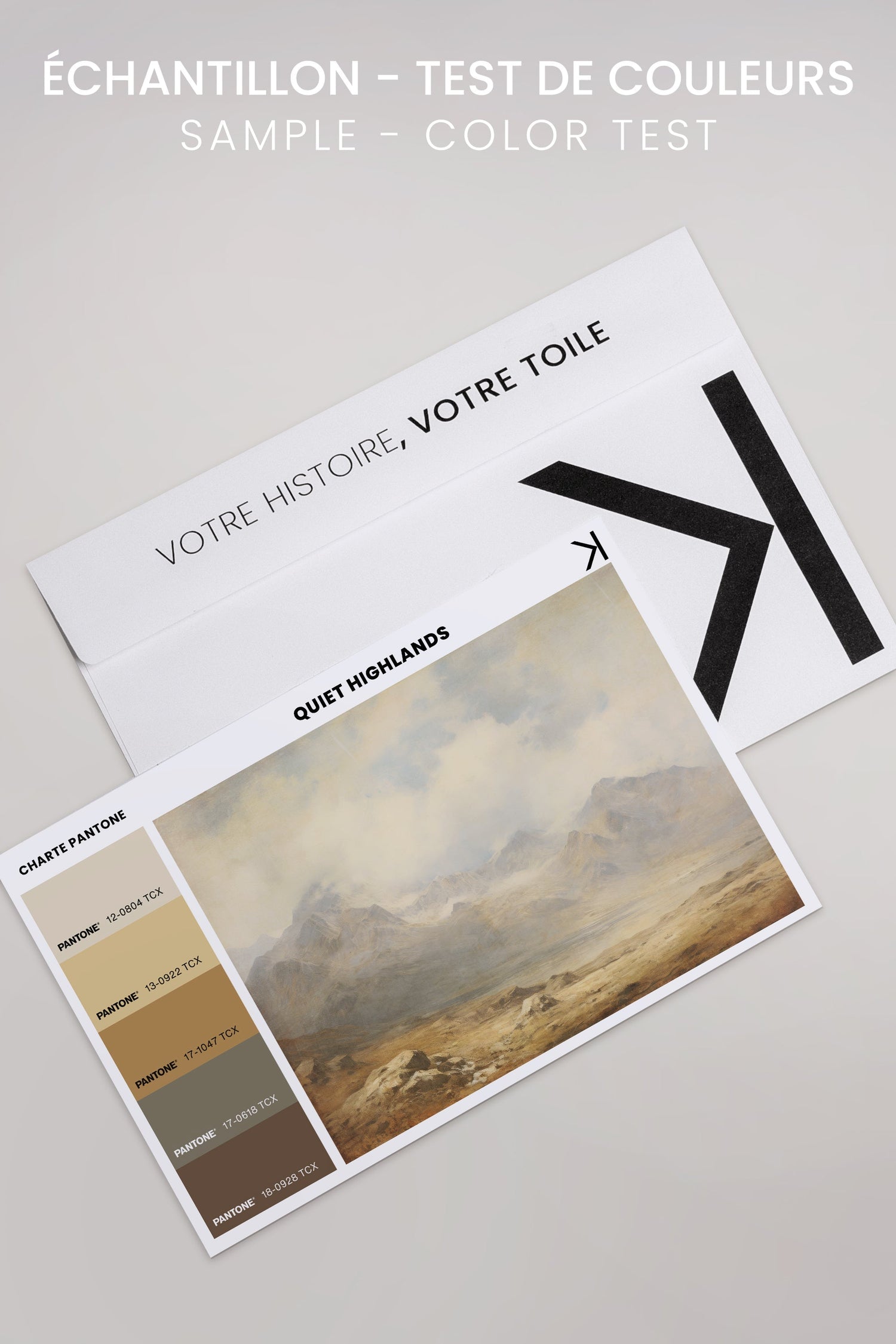 OLEKA CANVAS - Quiet Highlands, Oeuvre sur toile étirée, encadré Blanc