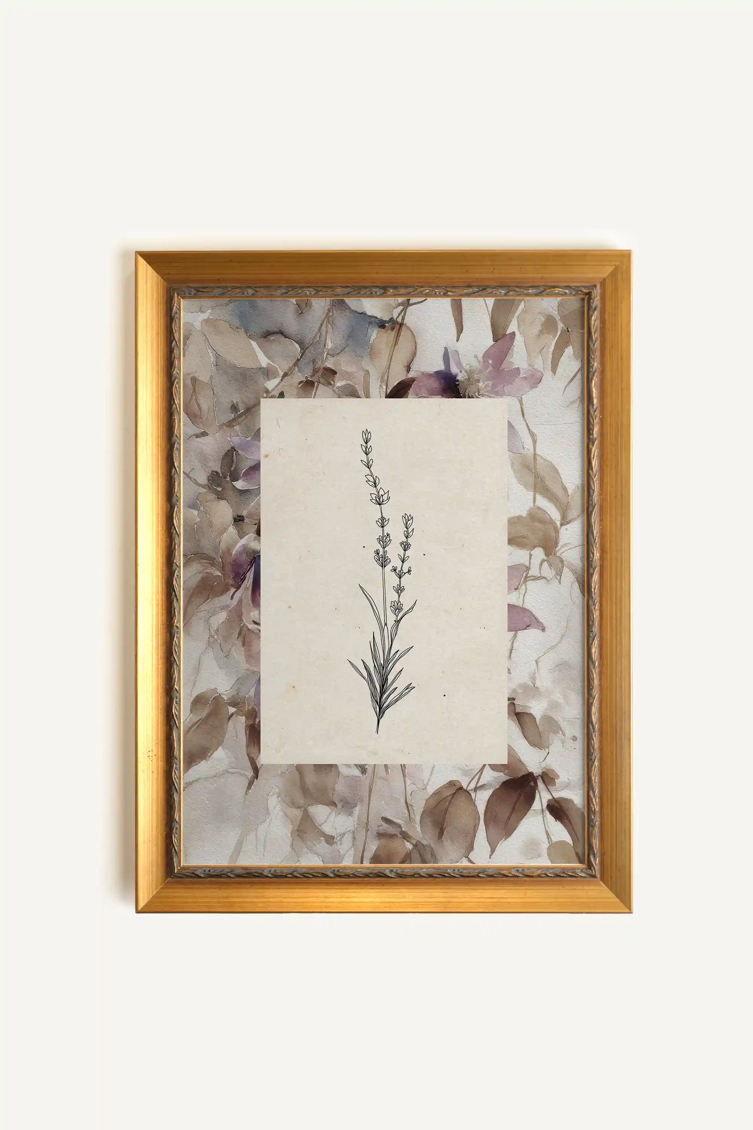 ROYAL BOTANY, Oeuvre sur toile rigide, encadré Vintage Or