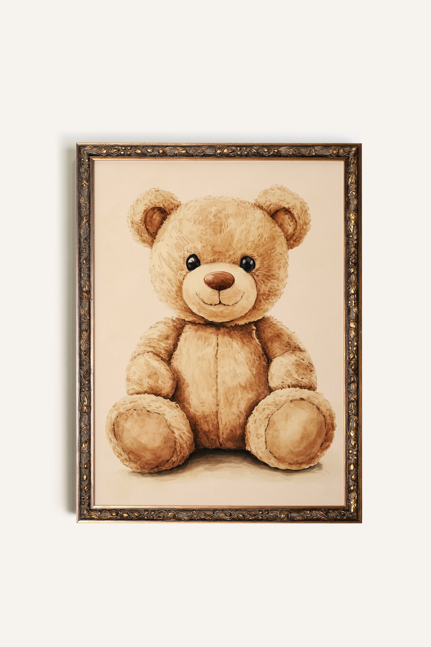 OURSON TENDRESSE, Oeuvre sur toile rigide, encadré Vintage Bronze