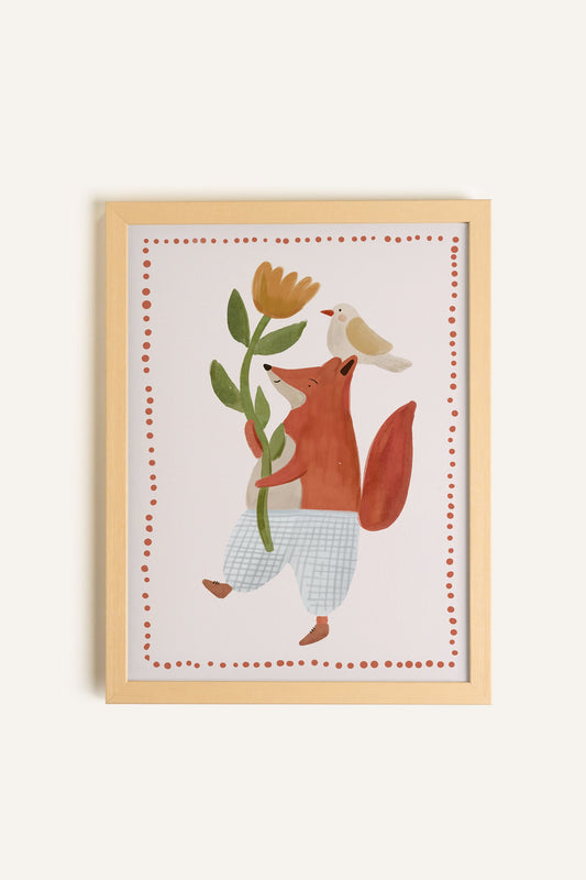 Renard et l’Oiseau, Toile rigide encadrée