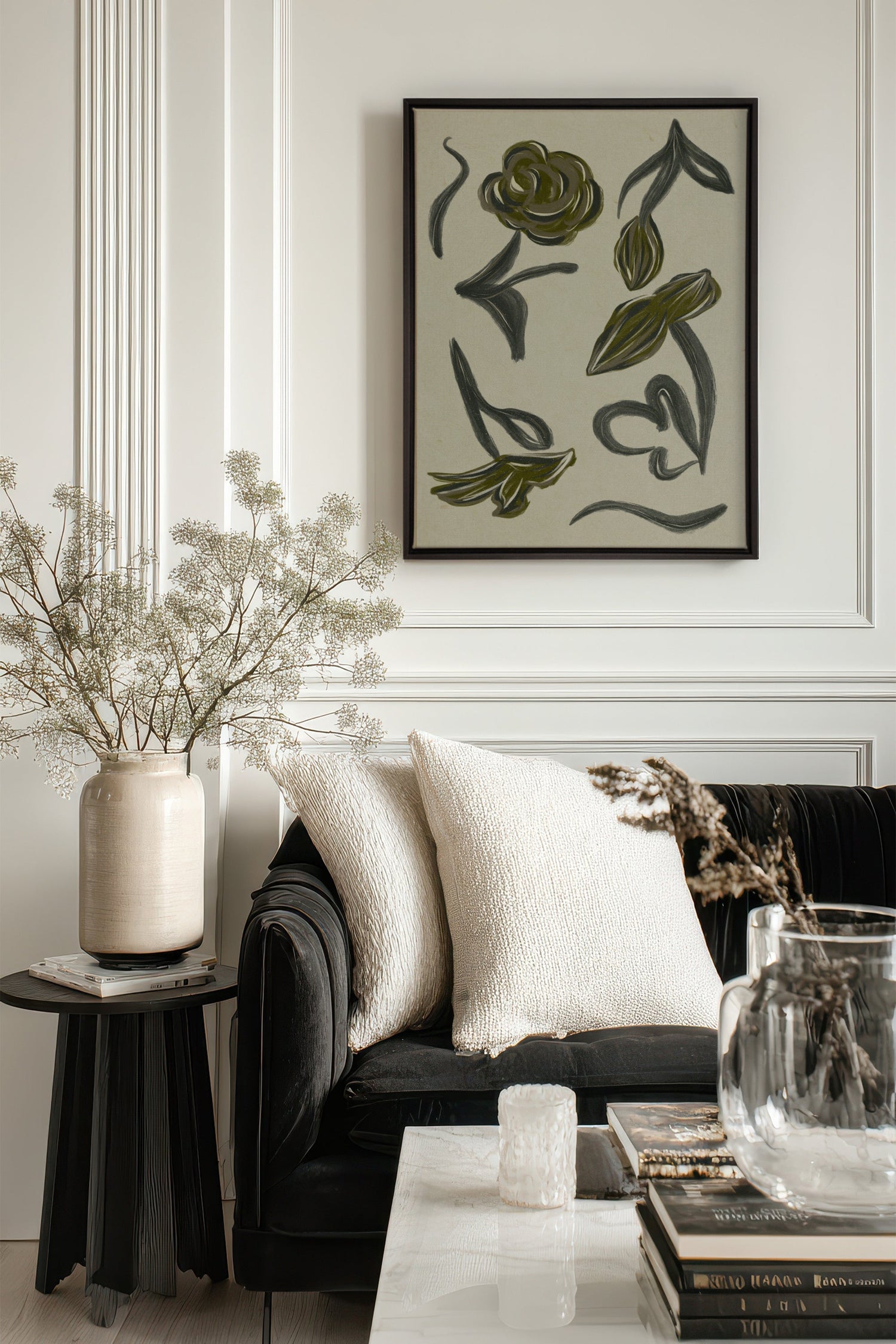 BOTANIC RELIC, Oeuvre sur toile étirée, encadré Noir
