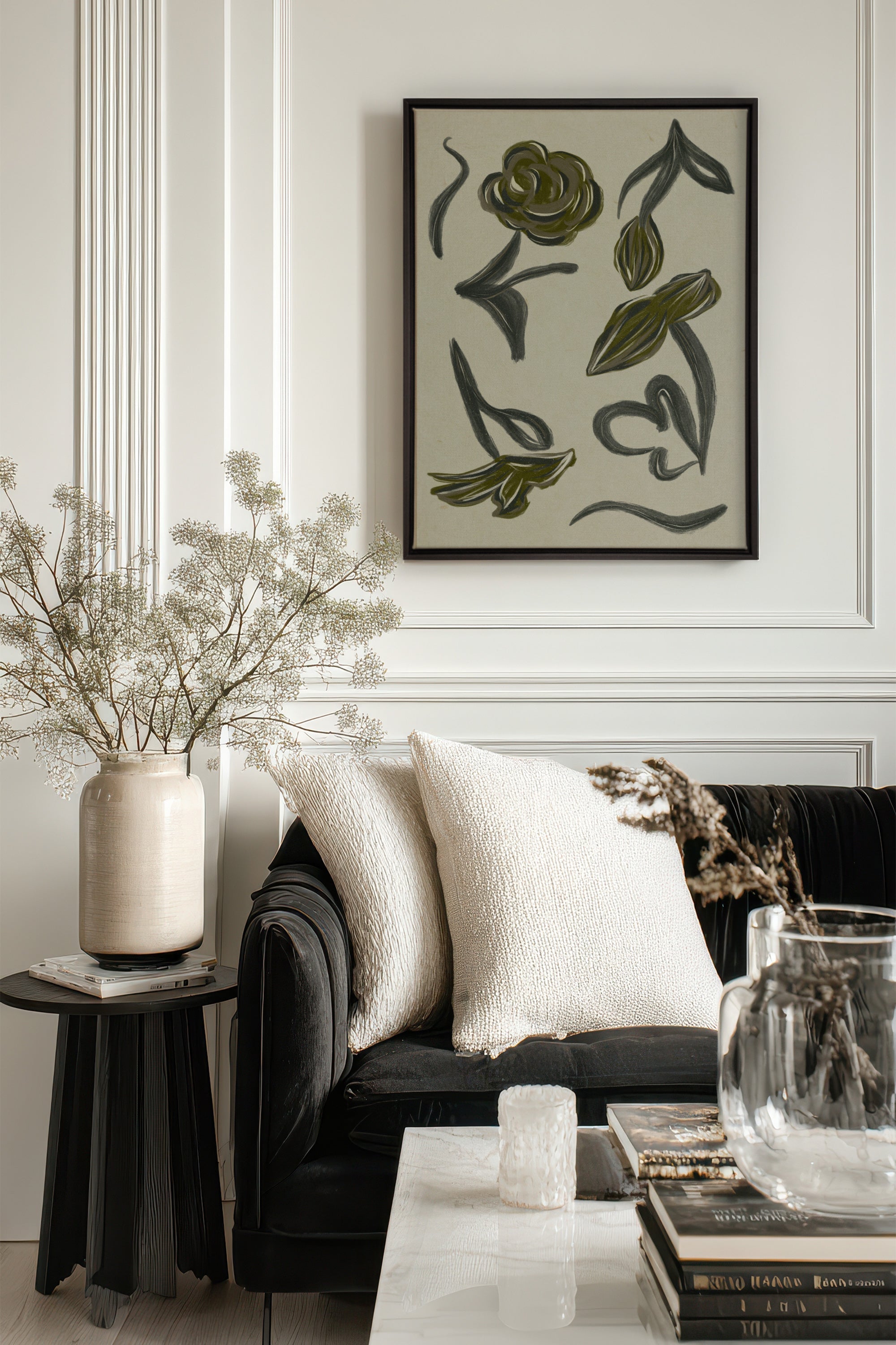BOTANIC RELIC, Oeuvre sur toile étirée, encadré Noir