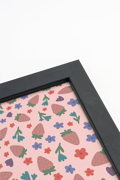 Fraises en Fête, Toile rigide encadrée